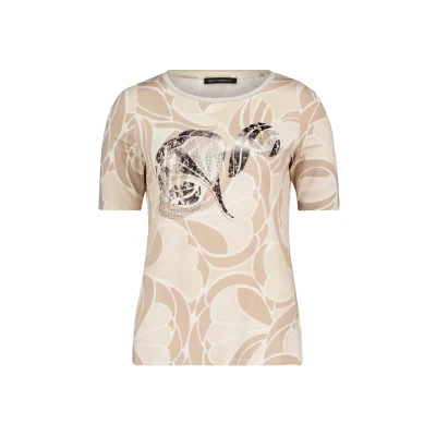 Abbildung von Betty Barclay MIT Schmucksteinen Tshirt print, Damen, Größe: 36, Taupe nature