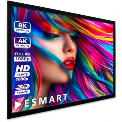 Abbildung von ESMART Professional MIRALE Rahmen Leinwand [Größenauswahl] 332 x 187 cm (150&quot;) 16:9 Heimkino Beamer Projektionsleinwand LCD LED