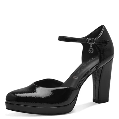 Abbildung von Tamaris Damen Pumps Blockabsatz Vegan; Black, EU 40