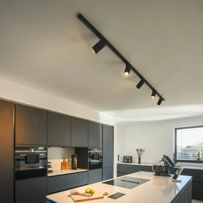 Abbildung von SLV ASTO TUBE 1 Phasen Spot, Stromschienenleuchte, Innenbeleuchtung für Wohnzimmer, Schlafzimmer, Küche, Diele Kinderzimmer Aluminium, zylindrisch, GU10, max. 1x10W, schwarz