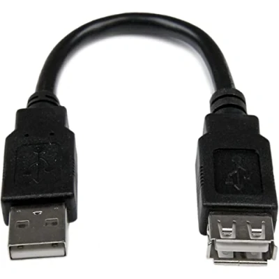 Abbildung von StarTech.com USB 2.0 Verlängerung 15cm A Verlängerungskabel Stecker auf Buchse Schwarz
