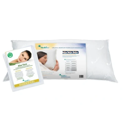 Abbildung von Mediflow 5223 Aloe Vera Aktion Wasserkissen, Orthopädisches HWS Stützkissen, 40x80 cm, weiß, 1 Stück (1er Pack)