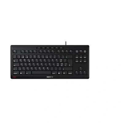 Abbildung von CHERRY STREAM KEYBOARD TKL, Kabelgebundene Tastatur ohne Nummernblock, Schweizer Layout (QWERTZ), Leiser Tastenanschlag, Einzigartiges Tippgefühl, Schwarz