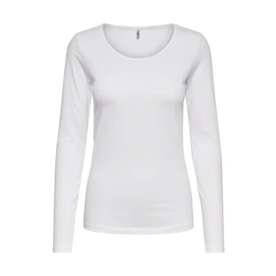 Abbildung von ONLY Basic Langarmshirt, Damen, Größe: Small, White