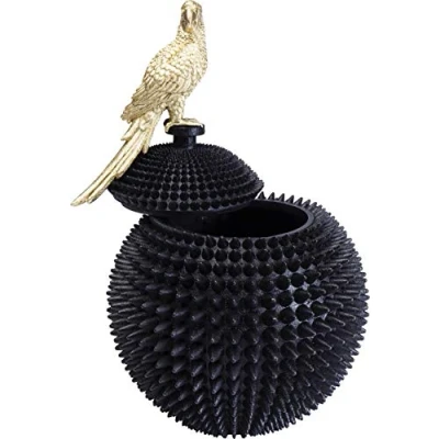 Abbildung von Kare Design Deko Dose Parrot, Schwarz/Gold, XXL, Aufbewahrungsdose, Papagei Motiv, Vorratsdose mit Deckel, 40x26x26 cm (H/B/T)