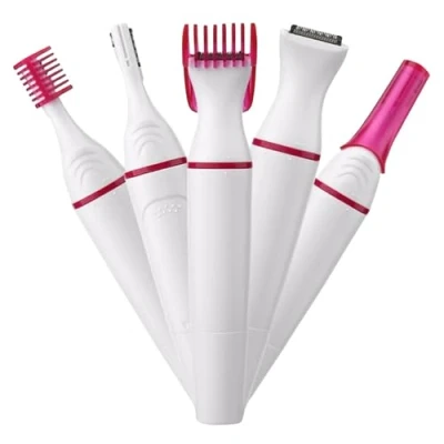 Abbildung von Elektrischer Rasierer für Frauen, 2 in 1 Augenbrauenrasierer und schmerzfreier Augenbrauen epilierer Gesicht Lippe Nase Beine Achsel Bikini Elektrorasierer