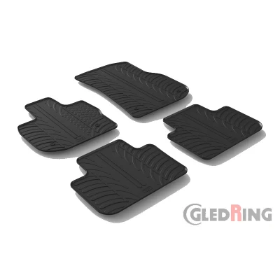 Abbildung von Gledring 0498 Fußmattensatz Gummi vorne und hinten 4 schwarz 750mm 550mm