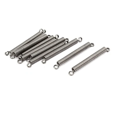 Abbildung von sourcing map 10Stk.0,5mmx3mmx30mm 304 Edelstahl Zugfedern silber Farbton