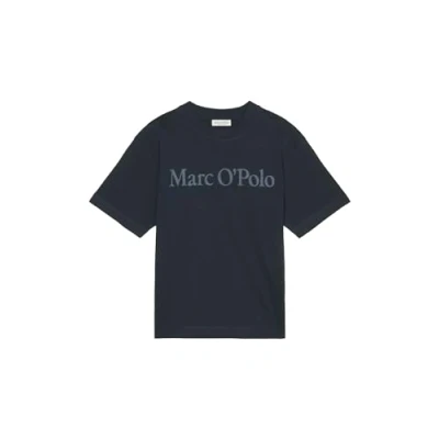 Abbildung von Marc O&#039;Polo Short Sleeve Round NECK Relaxed FIT LOGO TEE Tshirt basic, Damen, Größe: XS, Deep blue sea