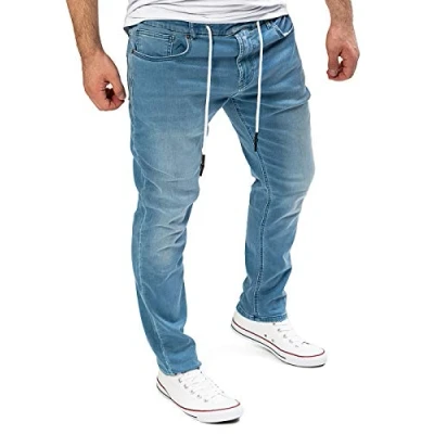 Abbildung von Yazubi Erik Jeans Herren Jogginghose Herrenjeans für Männer Stretchjeans Hosen Slim Fit, Mittelblau (Estate Blue 194027), W33/L34