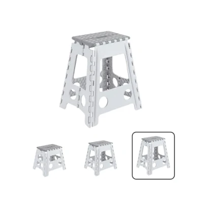 Abbildung von ARREGUI TB 045 GB Kleiner Klapphocker Falthocker für Kinder und Erwachsene Tragbarer Faltbarer 150 Kg Belastbarkeit Hocker Küche, Bad, Camping, Garten 45 cm hoch Weiß
