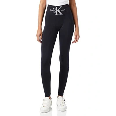 Abbildung von Calvin Klein Underwear Women Highwaist LOGO Leggings Strümpfe, Damen, Größe: Large, Black