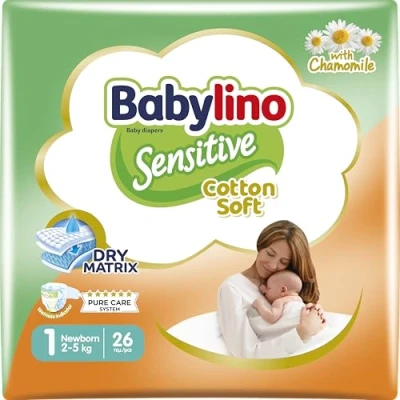 Abbildung von Babylino Sensitive Babywindeln, Größe 1, Newborn (2 5 kg), 26 Stück