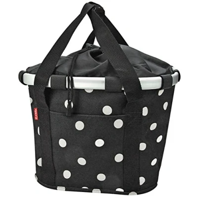 Abbildung von KlickFix Damen Bikebasket Lenkerkorb, Black Dots, 35 x 28 26 cm EU