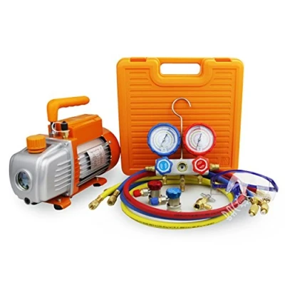 Abbildung von BACOENG Vakuumpumpe Klimaanlage Set für HVAC/Auto AC Kältemittelaufladung, Auto Befüllen Manifold Gauge Ideal R134A R407C R32