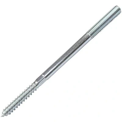 Abbildung von AERZETIX C44763 Satz von 10 schraube mit doppelgewinde stockschrauben stehbolzen für schraubstift metall holz oder ohne dübel Ø12x200mm aus verzinktem stahl farbe silber