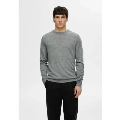 Abbildung von Selected Homme Slhtray CREW NECK NOOS Strickpullover, Herren, Größe: Small, Medium grey melange