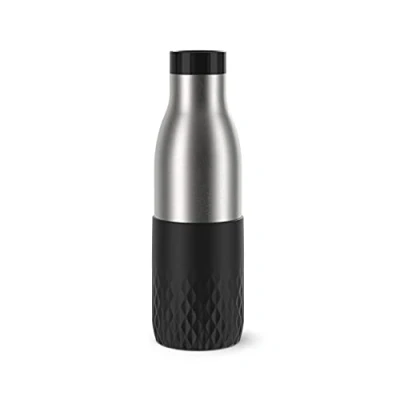 Abbildung von Emsa N31105 Bludrop Sleeve Trinkflasche 0,5 Liter 100 % dicht Quick Press Verschluss Ergonomischer 360 Trinkgenuss 12h warm, 24h kühl spülmaschinenfest Edelstahl Schwarz
