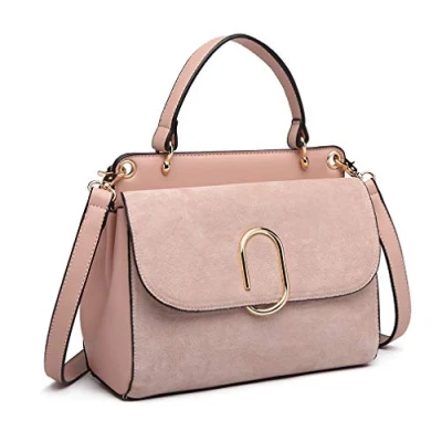 Abbildung von Miss Lulu Umhängetasche für Frauen Top Griff Tasche Kleine Handtaschen Arbeit Shopping Reise PU Leder Wildleder