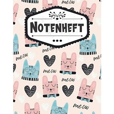 Abbildung von Notenheft: Blanko Musik Notizbuch, Notenheft Din A4 hoch, 12 Notensysteme pro Seite, geschenke für musiker, 100 Seiten, großes Format (21,59 x 27,94 cm), Hochglanzcover