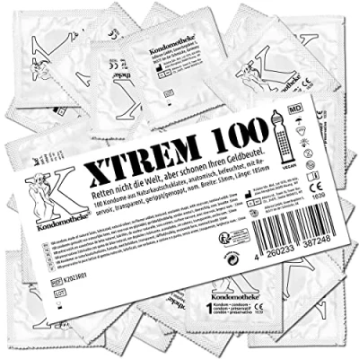 Abbildung von Kondomotheke XTREM, extrem stimulierende Kondome, Rippen &amp; Noppen (3 in 1), sicher und zuverlässig für professionelle Ansprüche geeignet hervorragendes Preis Leistungsverhältnis, 1 x 100 Stück