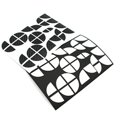 Abbildung von Finest Folia 4D Carbonfolie Emblem Ecken Aufkleber (K004 Schwarz Weiß)