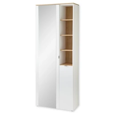 Abbildung von Innostyle Garderobenschrank »BARI mit Spiegel, BxHxT 78x202x38 cm«, (1 St.), 2 türig, 10 Fächer, Softclose, ABS Kantenschutz, Kleiderstange