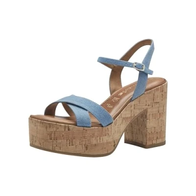 Abbildung von Tamaris High Heel Sandalette, Damen, Größe: 39, Denim Schuhe