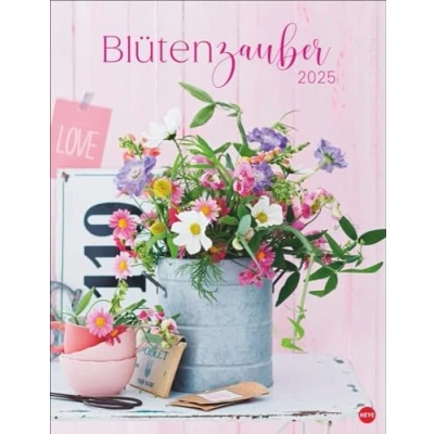 Abbildung von Blütenzauber Posterkalender 2025: Wandkalender mit 12 wunderschönen Blumensträußen. Dekorativer Foto Kalender für das Jahr. 34 x 44 cm. Hochformat Spiralbindung