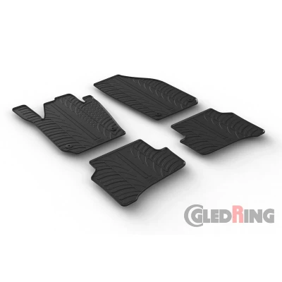 Abbildung von Gledring 0473 Fußmattensatz Gummi vorne und hinten 4 schwarz 750mm 550mm SKODA: Fabia III Estate, Hatchback