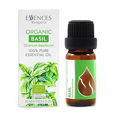 Abbildung von Essences Bulgaria BIO Basilikum Ätherisches Öl 10ml Ocimum basilicum 100% Naturrein Unverdünnt zertifiziert Spitzenqualität aus Familienbetrieb Ohne Gentechnik Vegan