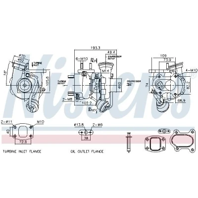 Abbildung von NISSENS 93784 Turbolader Abgasturbolader pneumatisch