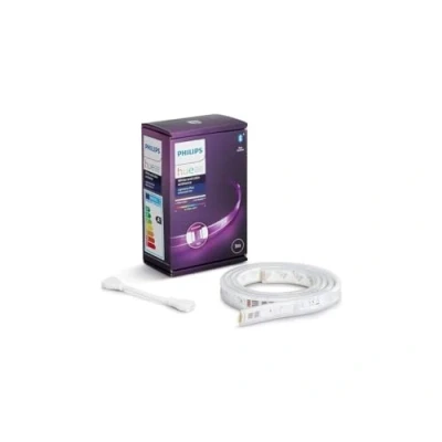 Abbildung von Philips Hue White &amp; Color Ambiance Lightstrip Plus Erweiterung (1 m), dimmbarer LED Streifen für das Lichtsystem mit 16 Mio. Farben, smarte Lichtsteuerung über Sprache oder App