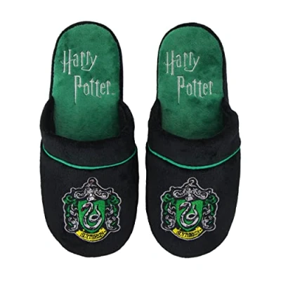 Abbildung von Cinereplicas Harry Potter Hausschuhe Unisex Kissengang rutschfeste Sohle Maison Serpentard Lizenzierte Produkte Warner Bros. Größe S/M (Erwachsene 36/40) Designed in France