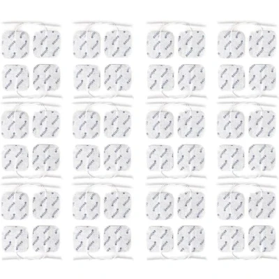 Abbildung von 48 TENS Elektroden Pads 5x5 cm, 2 mm Stecker · Universal Klebeelektroden für Gerät &amp; EMS Trainer Sehr gute Haft Leitfähigkeit Wiederverwendbare Gel Zert. Medizinprodukt axion