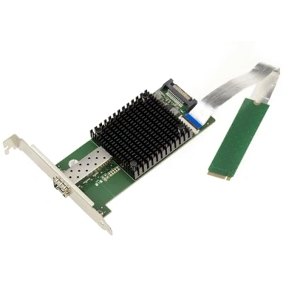 Abbildung von Kalea INFORMATIQUE M2 1 Port Netzwerkkarte SFP+ 10G 10 GIGABIT ETHERNET Fiber für M.2 vom Typ PCIe, M Schlüssel oder B+M mit Intel JL82599EN Chipsatz.