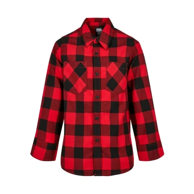 Abbildung von Urban Classics Checked Hemd für Kinder, Größe: 122/128, Black/red