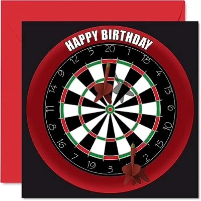 Abbildung von Stuff4 Lustige Geburtstagskarte zum 42. Geburtstag für Männer und Frauen Dartscheibe Happy Birthday Karte Vater, Mutter, Bruder, Schwester, Großvater, Oma, Onkel, Tante, 145 mm x mm,
