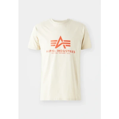 Abbildung von Alpha Industries Basic Tshirt print, Herren, Größe: XXL, Vintage white