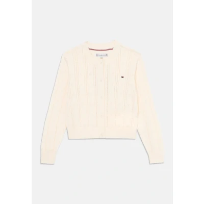 Abbildung von Tommy Hilfiger Pointelle Strickjacke für Kinder, Größe: 98, Ivory petal