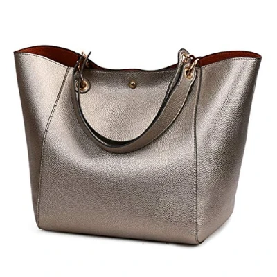 Abbildung von Pahajim Henkeltaschen Desigual Handtasche Damen Ledertasche Shopper Groß Tote Schultertaschen Kunstleder Wasserdichte Tasche Umhängetasche Geschenk Für Frauen(Bronze)