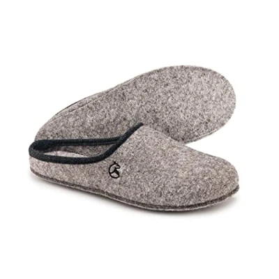 Abbildung von ESTRO Filzpantoffeln Herren mit Filzsohle Hausschuhe Winter Warm Pantoffeln Damen FELT (Grau, 44 EU)
