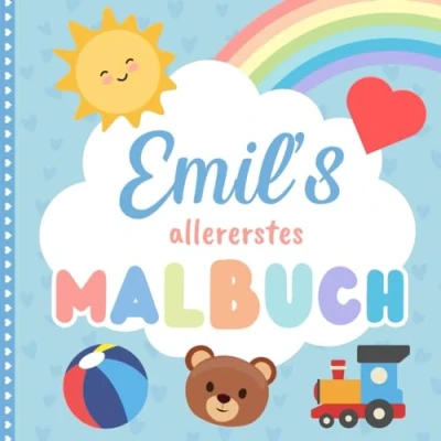 Abbildung von Emil&#039;s allererstes Malbuch: Personalisiertes Kritzelbuch für Emil ab 1 Jahr