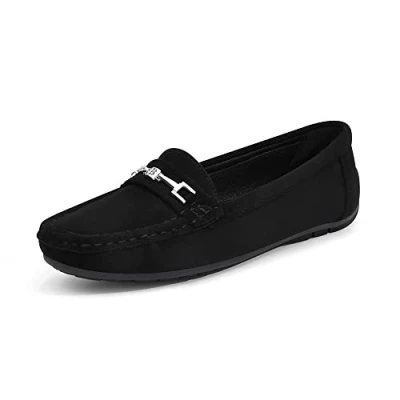 Abbildung von DREAM PAIRS Damen Loafer Bequeme Mokassins Slippers Niedrige Schuhe Faltbare Klassische SCHWARZ Suede 40 (EUR) SDLS2205W NEW E