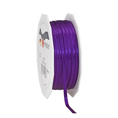Abbildung von PRÄSENT C.E. Pattberg Satin Purpur, 50 m Satinband zum Einpacken von Geschenken, 3 mm Breite, Geschenkband Dekorieren &amp; Basteln, Dekoband, Anlass