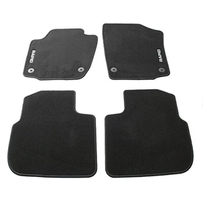 Abbildung von Skoda 5JB061404E Textil Fußmatten 4X Stoffmatten mit Rapid Schriftzug, schwarz