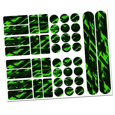 Abbildung von Finest Folia 34 Teiliges Fahrrad Rahmen Schutzfolie Folie Aufkleber Schutz MTB BMX Kette Lackschutzfolie (11 Future Neon Grün)