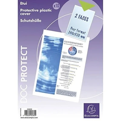 Abbildung von Exacompta 5385E 10er Pack Kunststoff Prospekthüllen 24 x 32 cm transparent glasklar oben offen Klarsichtfolie Plastikhülle Klarsichthülle ideal für Ordner Ringbücher und Hefter