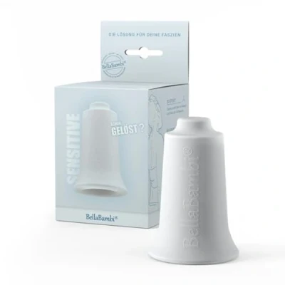 Abbildung von BellaBambi® original Schröpfglas Sanfte Cup Ausführung Für sensible Haut z.B. Gesicht Beauty Wellness &amp; entspannte Massagen Hautverträglich Made in Germany Intensität Sensitive Weiß