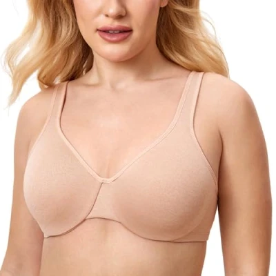 Abbildung von DELIMIRA AISILIN Damen Minimizer BH mit Bügel ohne Polster Vollschalen Große Größen Unterwäsche Haferflockenheide 95C